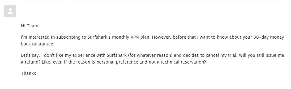 Is Surfshark 30-day trial free?