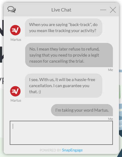 ExpressVPN offers a no questions asked refund policy