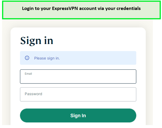 Login to your ExpressVPN account via your credentials