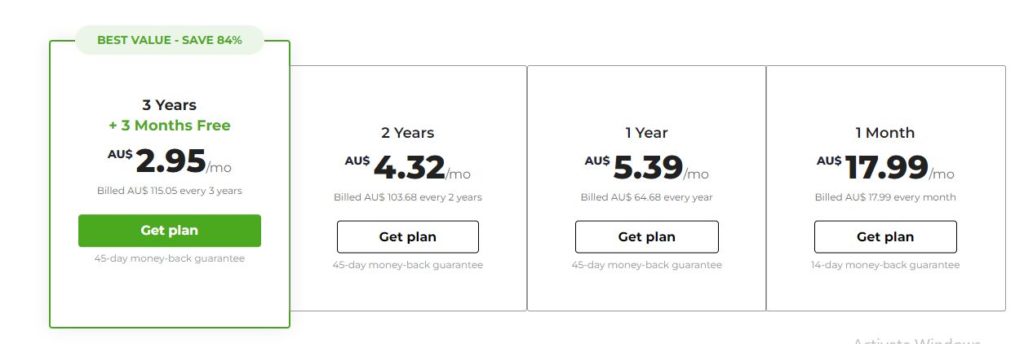 cyberghost pricing plan