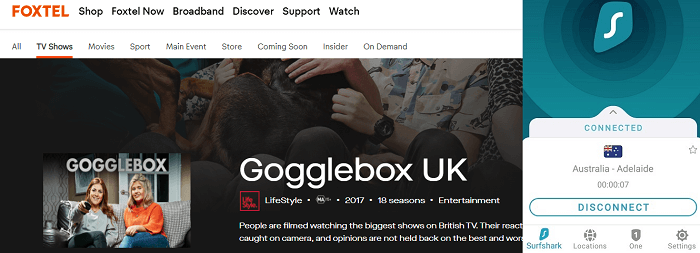 gogglebox-uk-streaming-from-abroad-via-surfshark-australian-adelaide-server