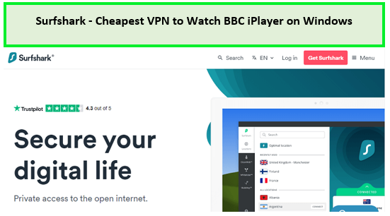 Surfshark - Cheapest VPN to Watch BBC iPlayer on Windowsa