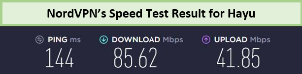 NordVPN-speed-test-results-for-Hayu-outside-au