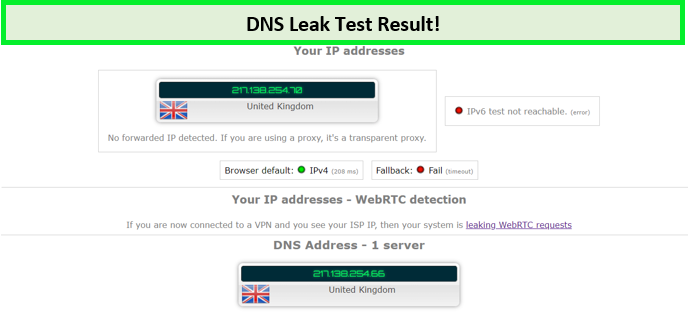 DNS Leak test windscribe