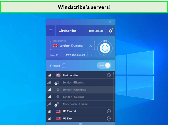 Windscribe servers