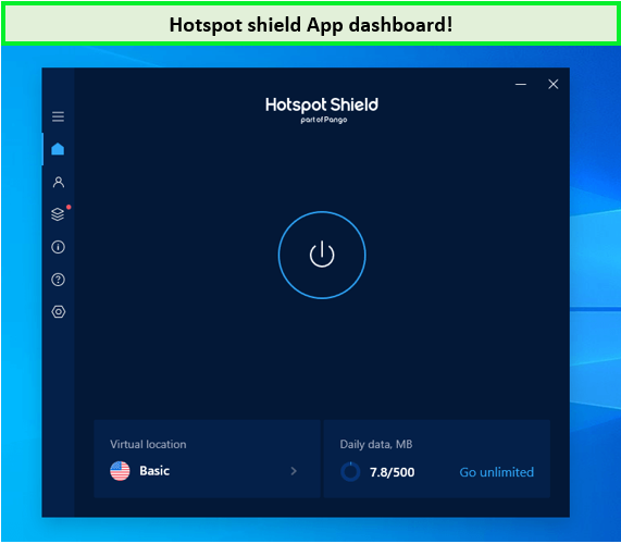 hotspot shield app dashboard