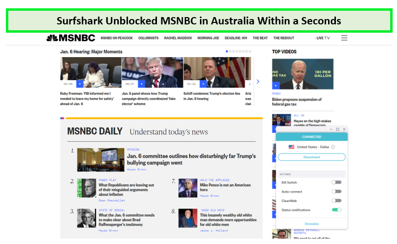 Surfshark – Pocket-Friendly VPN to Watch MSNBC in Australia