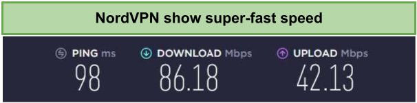 NordVPN speed on 100 Mbps Internet