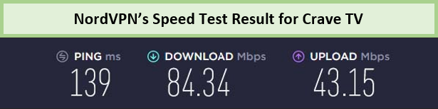 NordVPN-speed-test-results-for-crave-tv-in-au