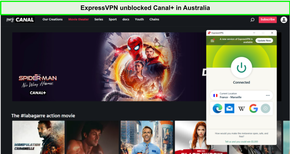 canal+ in australia with expressVPN