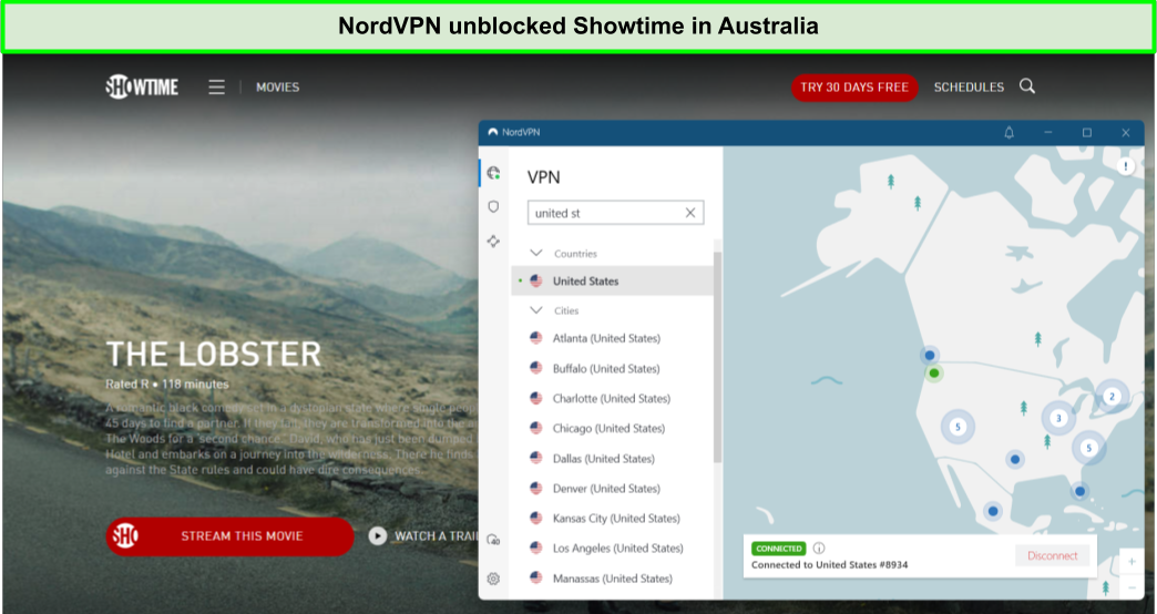 showtime in australia with nordvpn