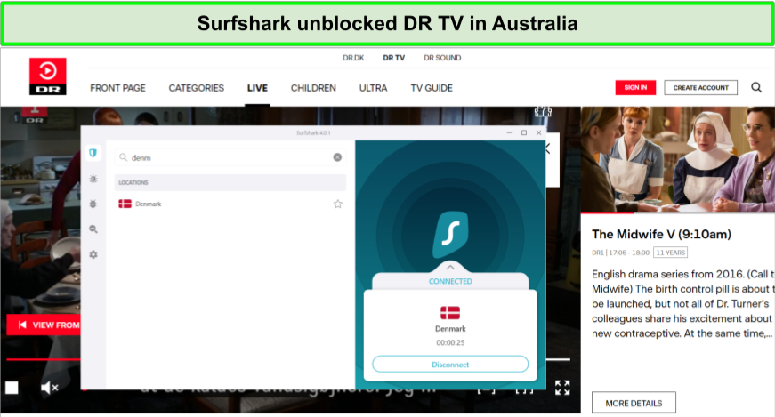 watch dr tv in australia with surfshark