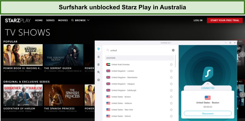 watch starz play in australia with surfshark