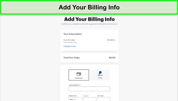 add billing info