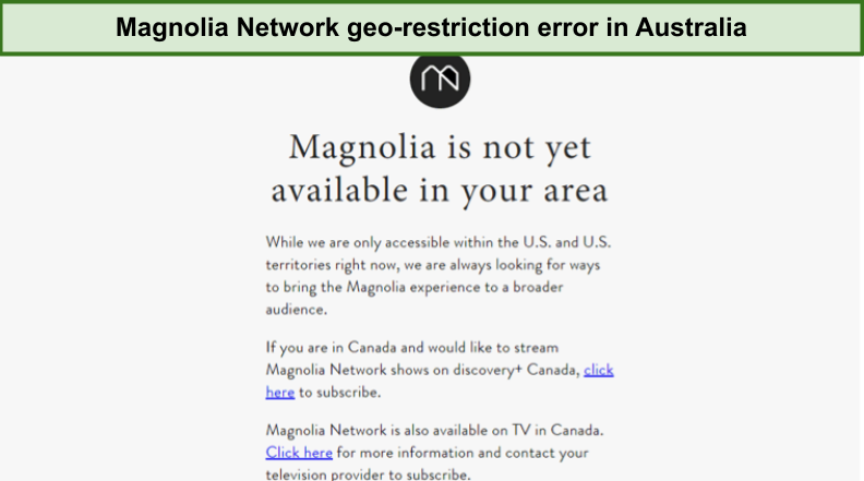 magnolia network error