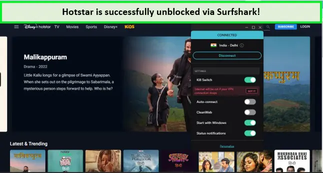 Disney-Hotstar-unblocked-via-Surfshark-in-Australia